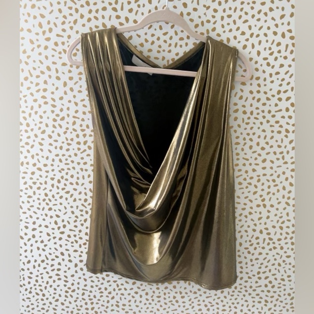 HEED gold metallic drapey top L